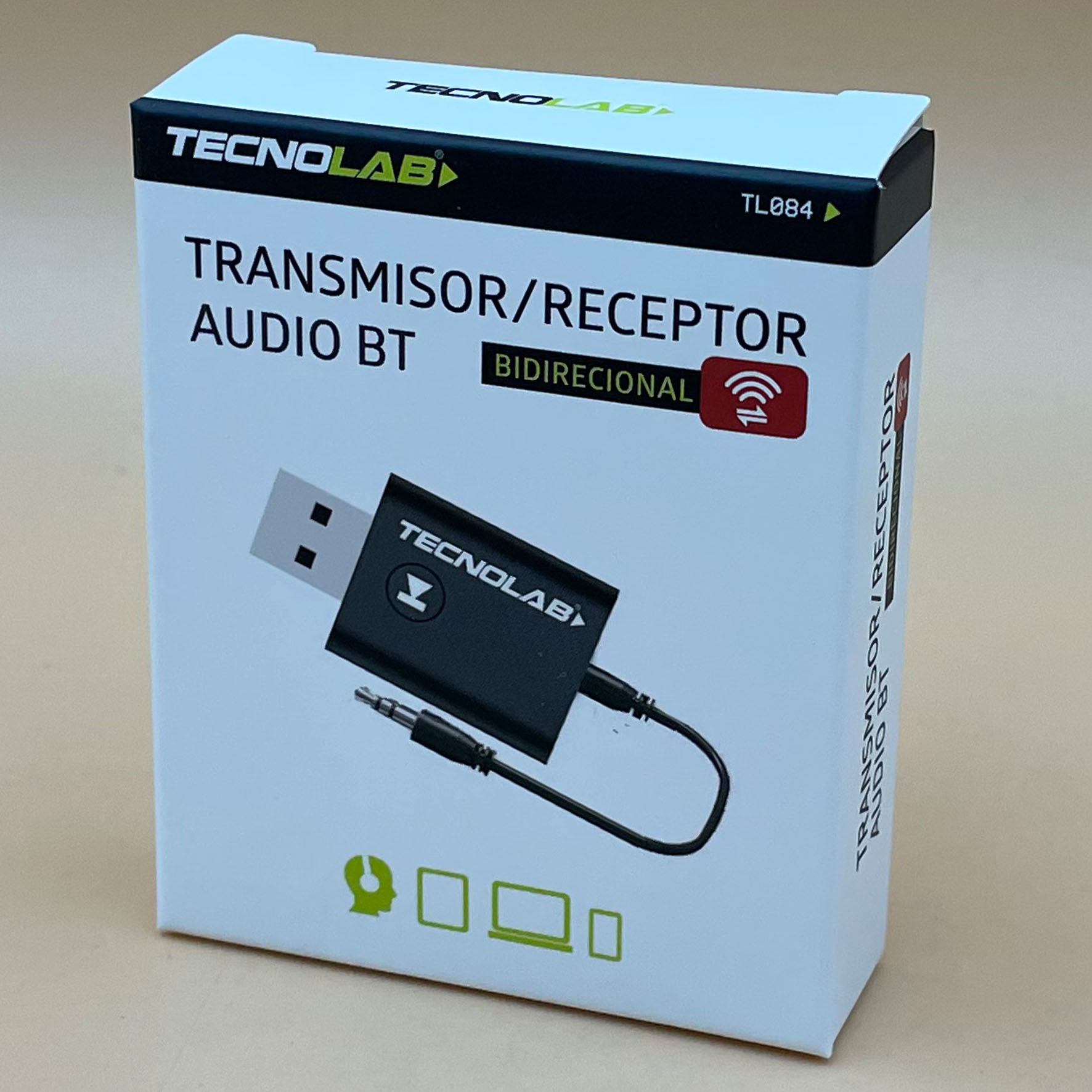 Transmisor Receptor Audio Bluetooth USB Jack 3.5 Tecnolab Tecnolab