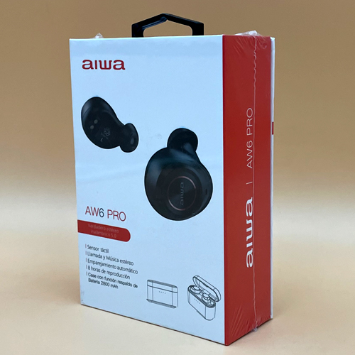 Auriculares Inalámbricos Aiwa AW6 Pro con Bluetooth y Micrófono - Negro