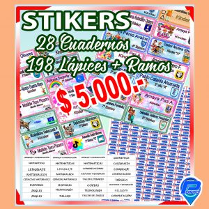 Stikers Cuadernos y  Lápices