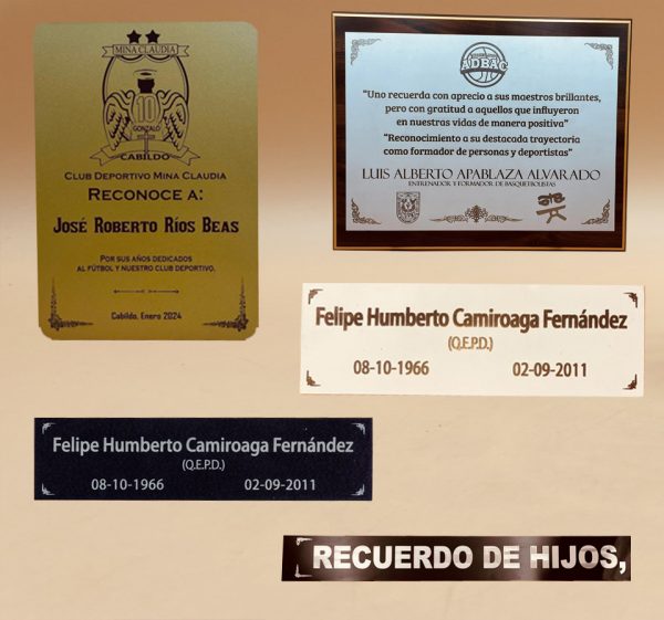Grabados de Placas Aluminio Bicolor