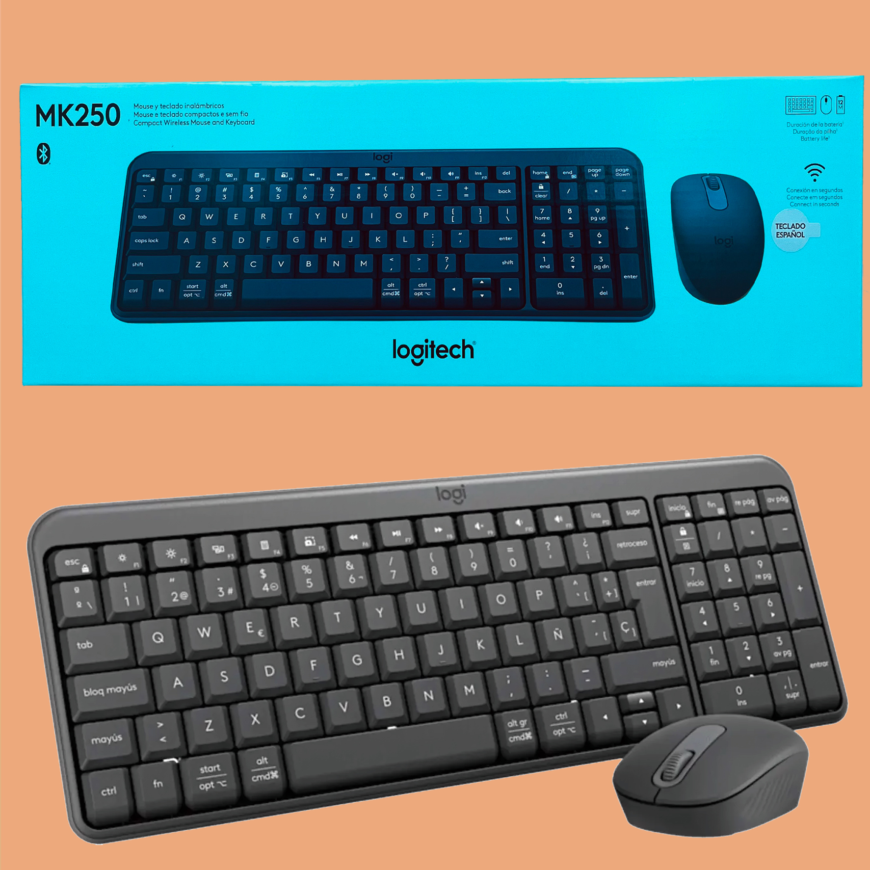 Kit Inalámbrico Teclado+Mouse Logitech