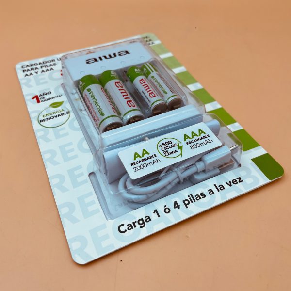 Cargador de 4 Pilas c/pilas USB - Imagen 3