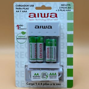 Cargador de 4 Pilas c/pilas USB