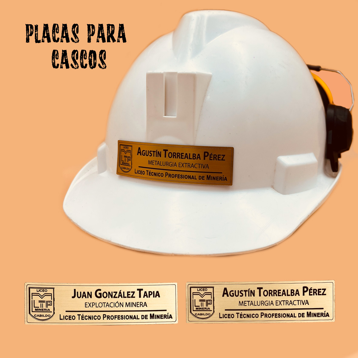 Placas para Casco Grabadas