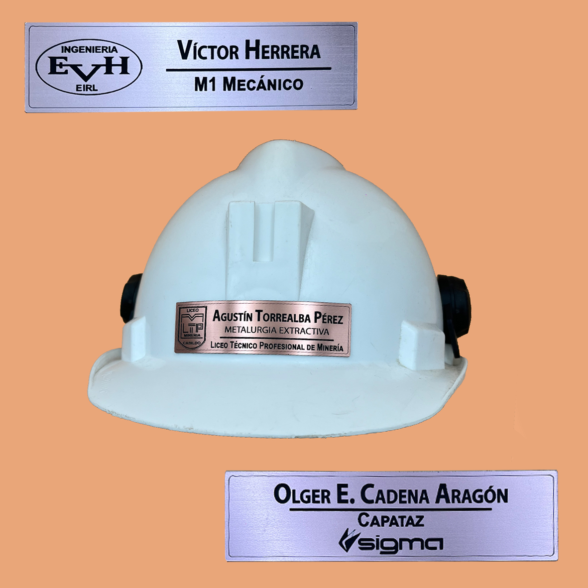 Placas para Casco Grabadas