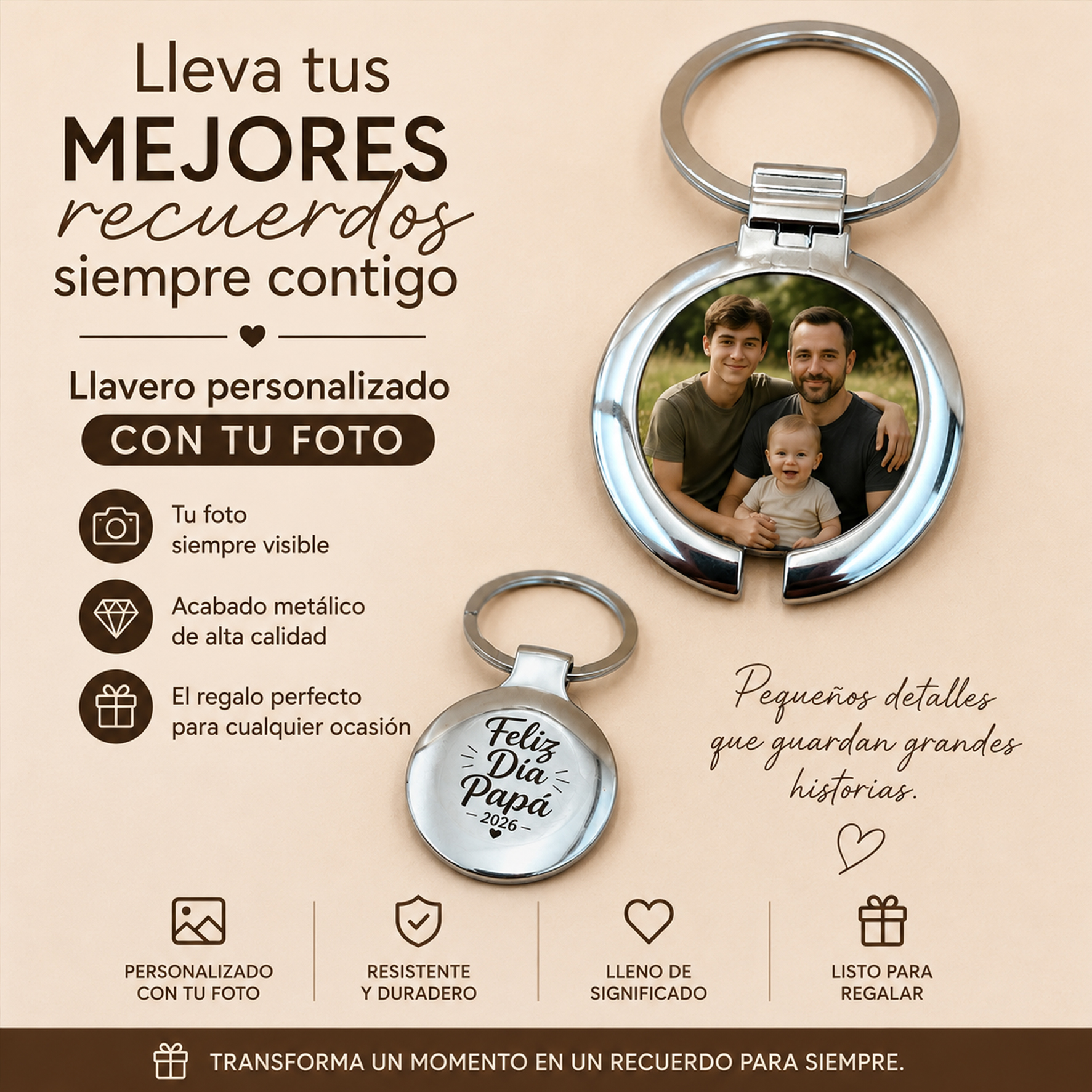 Llavero Circular Dome Metálico B
