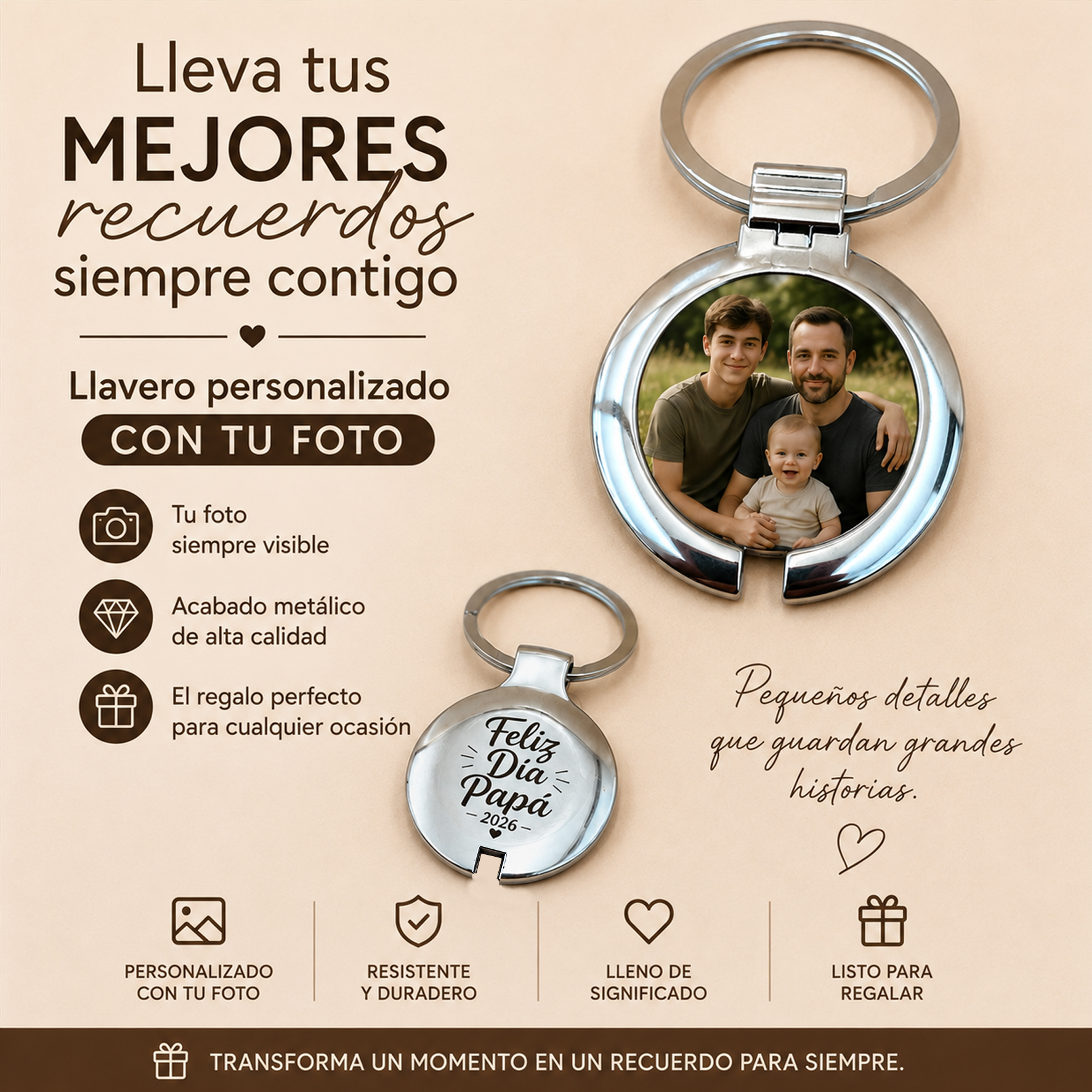 Llavero Circular Dome Metálico B