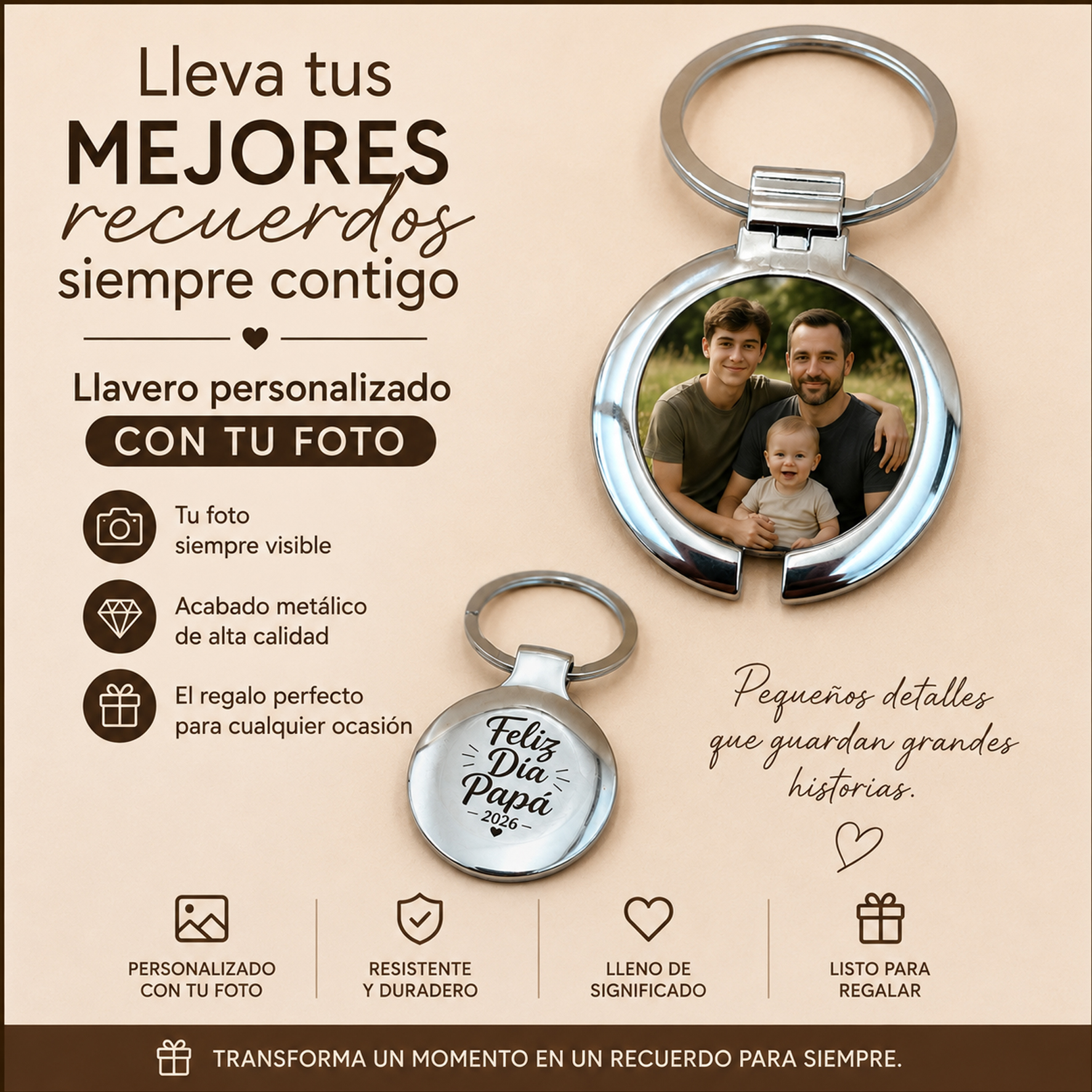 Llavero Circular Dome Metálico B