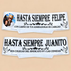 Banda Defunción Raso Estampada