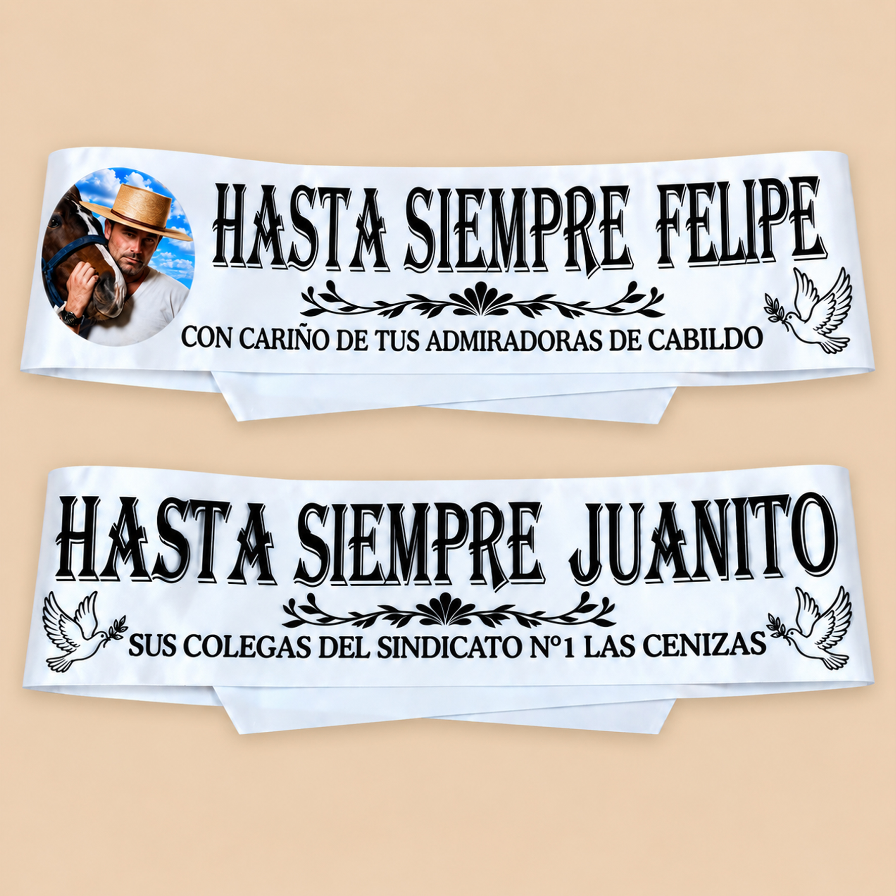 Banda Defunción Raso Estampada