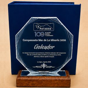 Galvano Cristal Octogonal 18cm