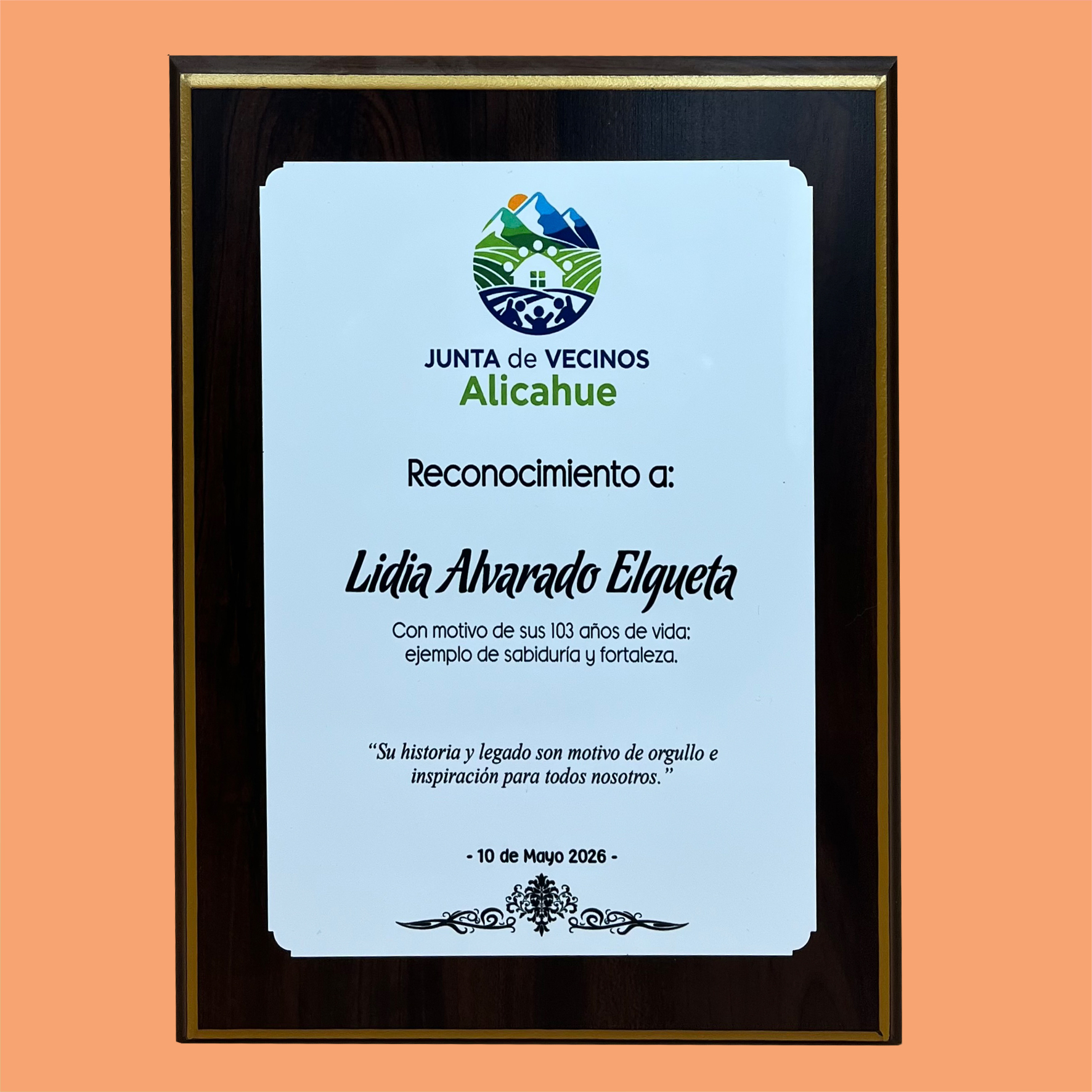 Retablo MDF Enchapado 23x30cm con Placa - Imagen 3