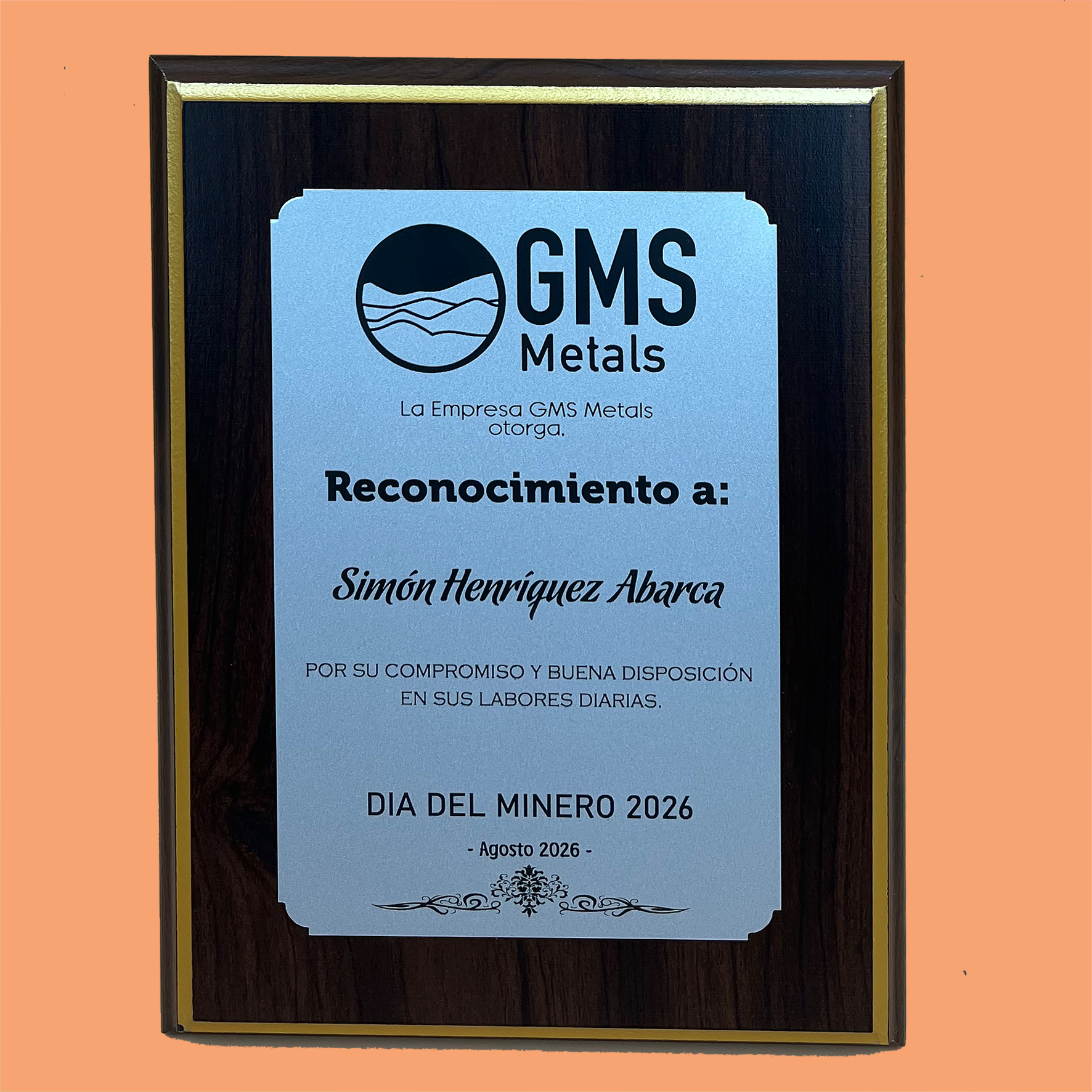 Retablo MDF Enchapado 23x30cm con Placa