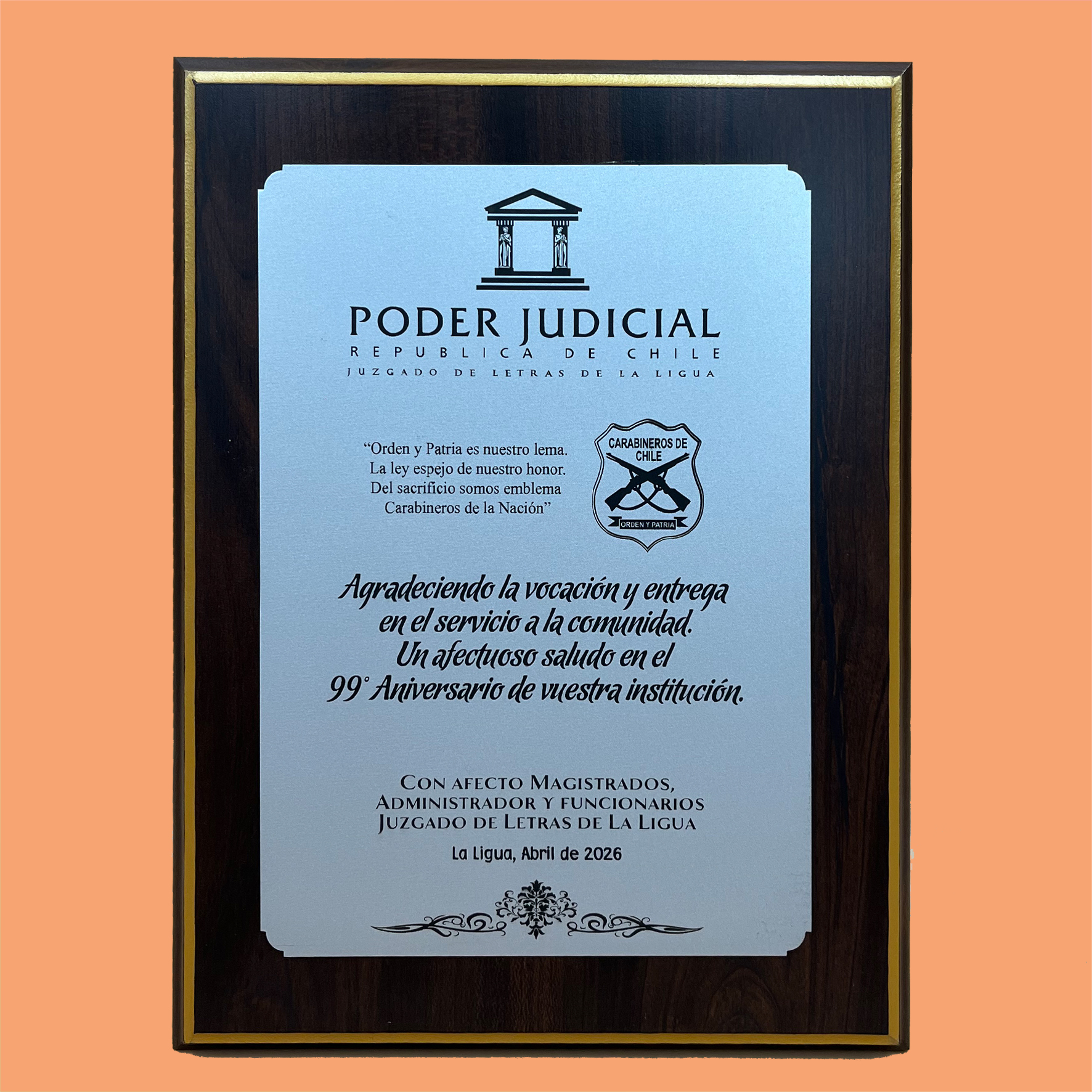 Retablo MDF Enchapado 23x30cm con Placa - Imagen 4